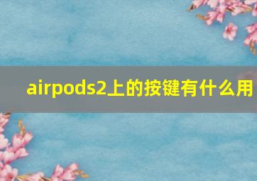 airpods2上的按键有什么用