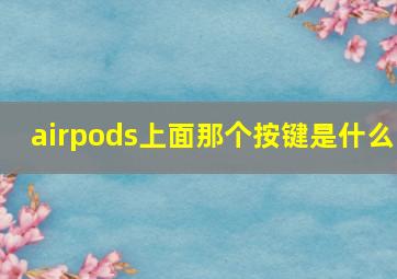 airpods上面那个按键是什么