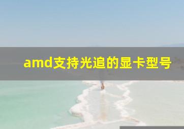 amd支持光追的显卡型号