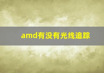 amd有没有光线追踪