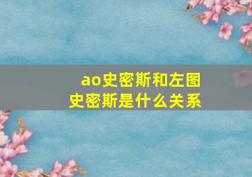 ao史密斯和左图史密斯是什么关系