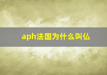 aph法国为什么叫仏