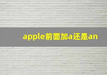 apple前面加a还是an