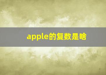 apple的复数是啥