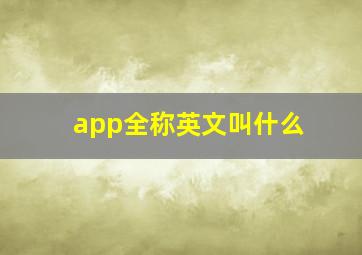 app全称英文叫什么