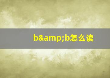 b&b怎么读