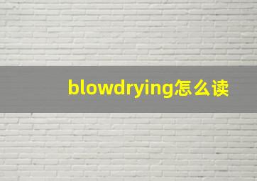 blowdrying怎么读