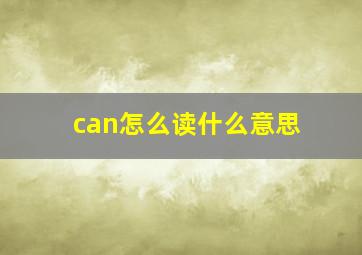 can怎么读什么意思