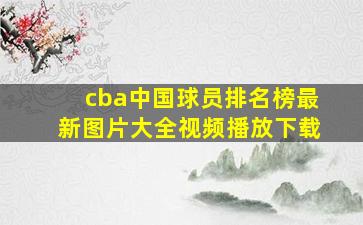 cba中国球员排名榜最新图片大全视频播放下载