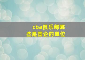 cba俱乐部哪些是国企的单位