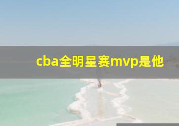 cba全明星赛mvp是他