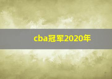 cba冠军2020年