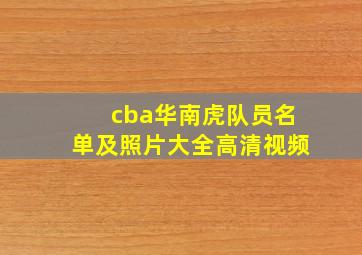 cba华南虎队员名单及照片大全高清视频