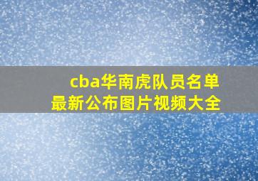 cba华南虎队员名单最新公布图片视频大全