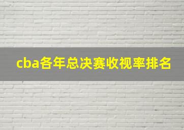 cba各年总决赛收视率排名