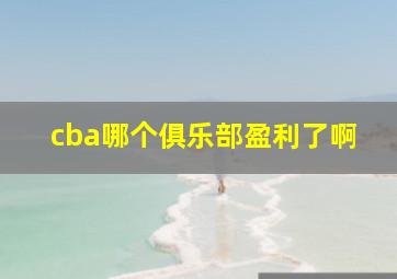 cba哪个俱乐部盈利了啊