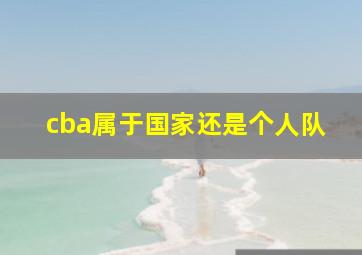 cba属于国家还是个人队