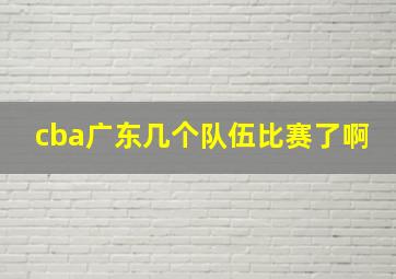 cba广东几个队伍比赛了啊