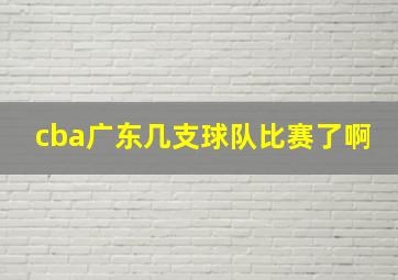 cba广东几支球队比赛了啊