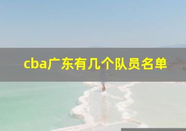 cba广东有几个队员名单