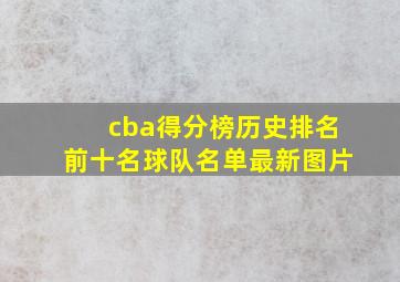 cba得分榜历史排名前十名球队名单最新图片