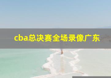 cba总决赛全场录像广东