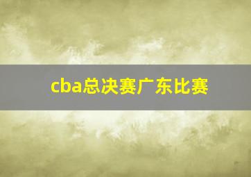 cba总决赛广东比赛