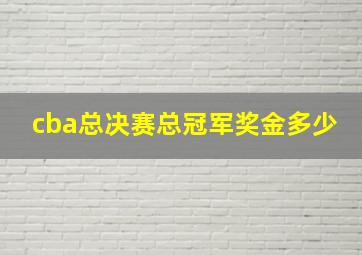 cba总决赛总冠军奖金多少