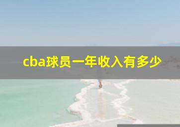 cba球员一年收入有多少