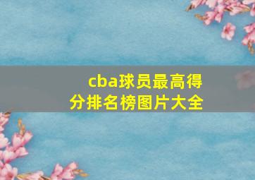 cba球员最高得分排名榜图片大全