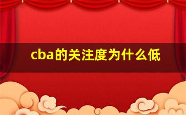 cba的关注度为什么低