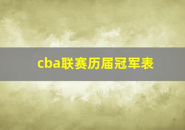 cba联赛历届冠军表