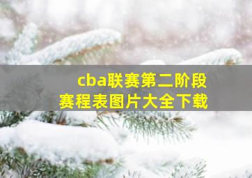 cba联赛第二阶段赛程表图片大全下载