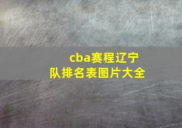 cba赛程辽宁队排名表图片大全