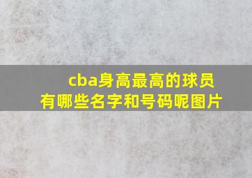 cba身高最高的球员有哪些名字和号码呢图片