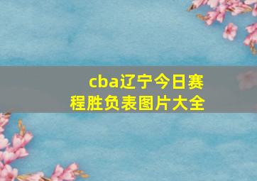 cba辽宁今日赛程胜负表图片大全