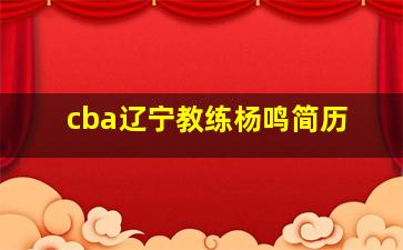 cba辽宁教练杨鸣简历