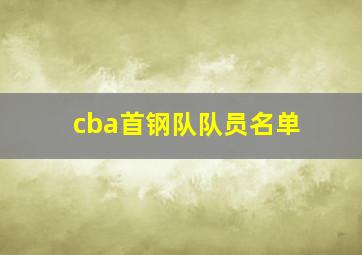 cba首钢队队员名单