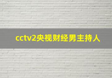 cctv2央视财经男主持人