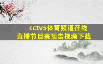 cctv5体育频道在线直播节目表预告视频下载