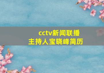 cctv新闻联播主持人宝晓峰简历