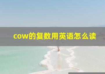 cow的复数用英语怎么读