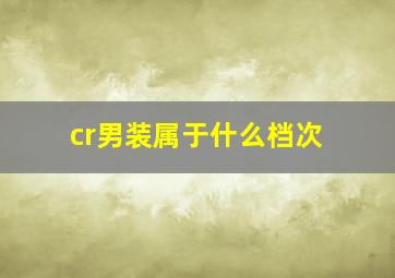 cr男装属于什么档次