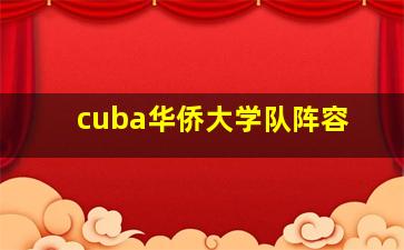 cuba华侨大学队阵容