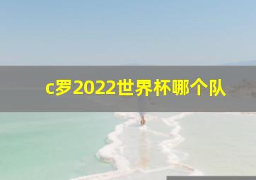 c罗2022世界杯哪个队