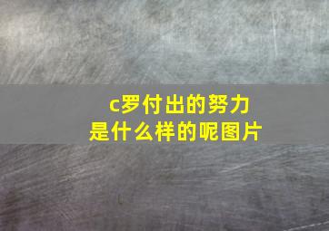 c罗付出的努力是什么样的呢图片