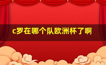 c罗在哪个队欧洲杯了啊