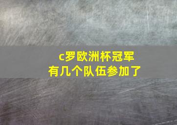 c罗欧洲杯冠军有几个队伍参加了