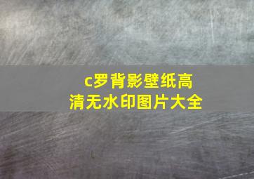 c罗背影壁纸高清无水印图片大全