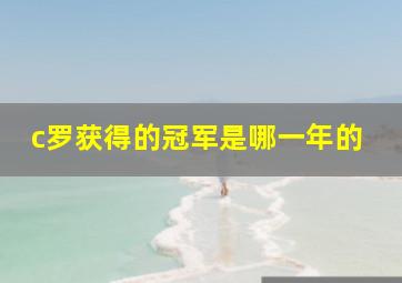 c罗获得的冠军是哪一年的